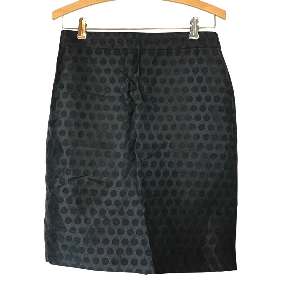 J.Crew Polka Dot Jacquard The Pencil Skirt 2 Black